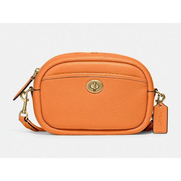 Coach Leather Crossbody Camera Bag With Fashion Strap